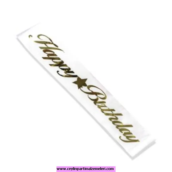 Happy Bırthday Beyaz Gold Kuşak